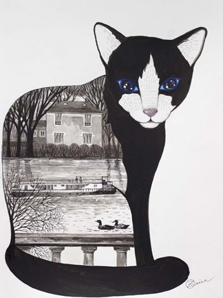 Framed Black Cat Print