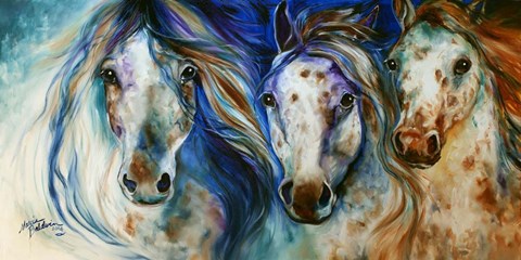 Framed 3 Wild Appaloosa Horses Print