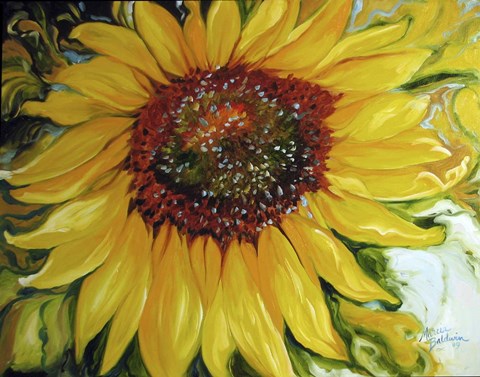Framed Sundown Sunflower Print