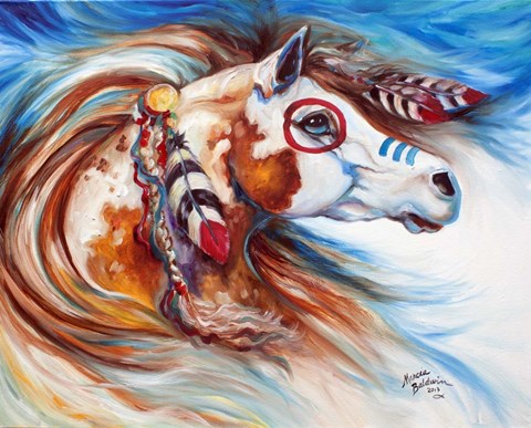 Framed Wind Of Thunder Indian War Horse Print