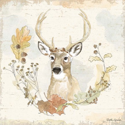 Framed Woodland Wreath VIII Print