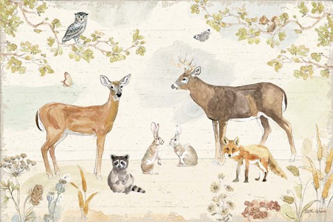 Framed Woodland Wreath I Print