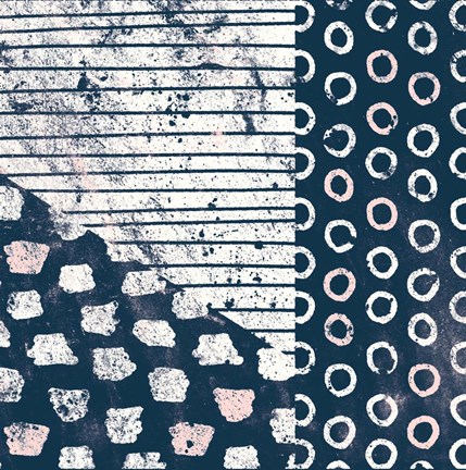 Framed Mark Making Tile IV with Blush Print