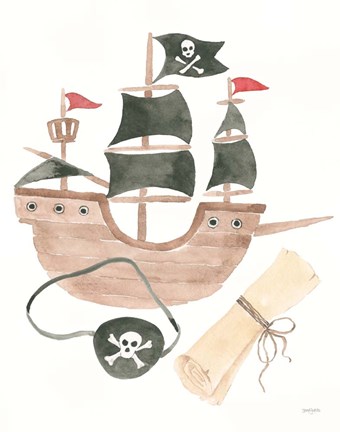 Framed Pirates IV on White Print