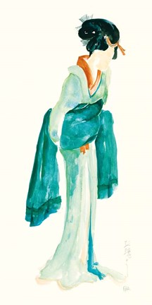 Framed Geisha II Bright Crop Print