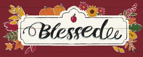 Framed Thankful V Red Print