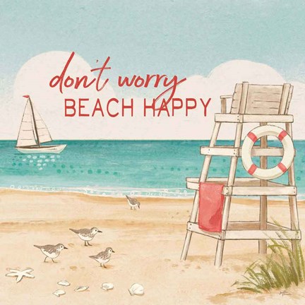 Framed Beach Time III Print