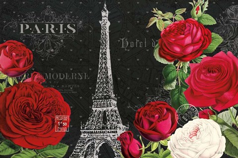 Framed Rouge Paris I Black Print