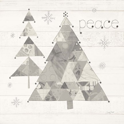 Framed Christmas Patchwork IV Neutral Print