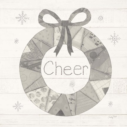 Framed Christmas Patchwork III Neutral Print