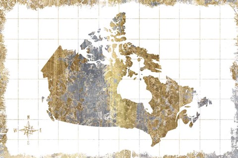 Framed Gilded Map Canada Print