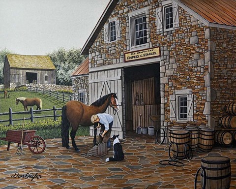 Framed Barrels and Shoes Print