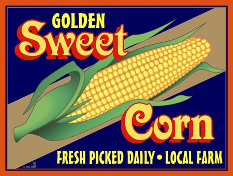 Framed Sweet Corn Crate Label Print