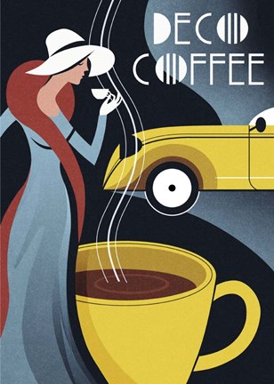 Framed Art Deco Coffee Print
