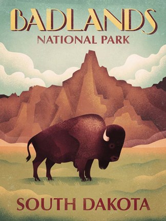 Framed Badlands South Dakota Print