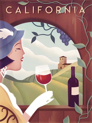 Framed California Wine Print