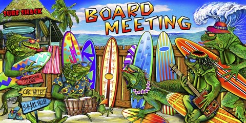 Framed Tropical Board Meeting Print