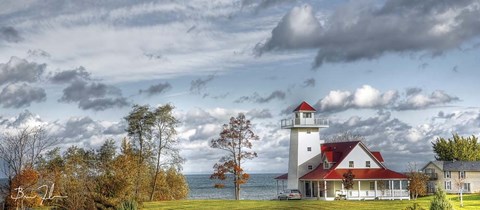 Framed Autumn Lakeside Getaway Print