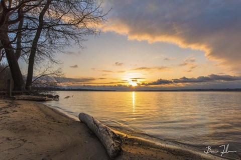 Framed Presque Isle Sunrise Print