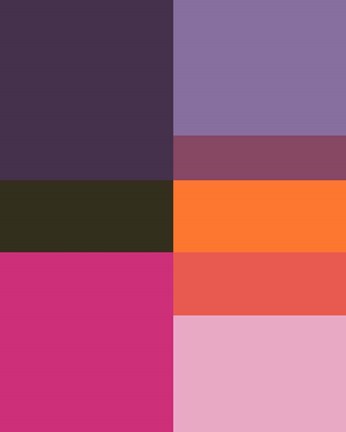 Framed Abstract Colorblock Fuschia Print