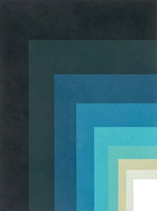 Framed Blue Corner Up Left Print