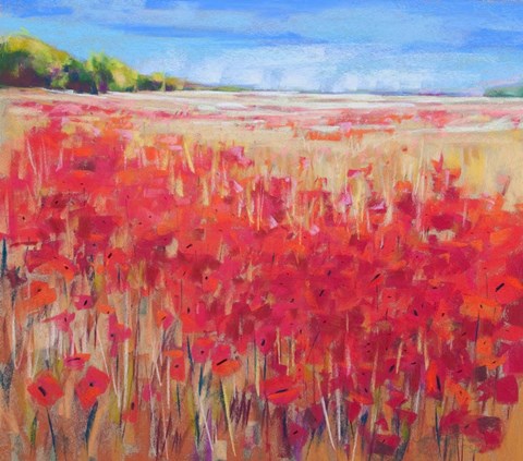 Framed Corn and Poppies IV Print