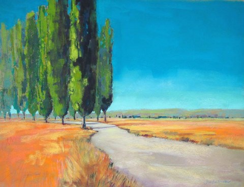 Framed Poplars II Print