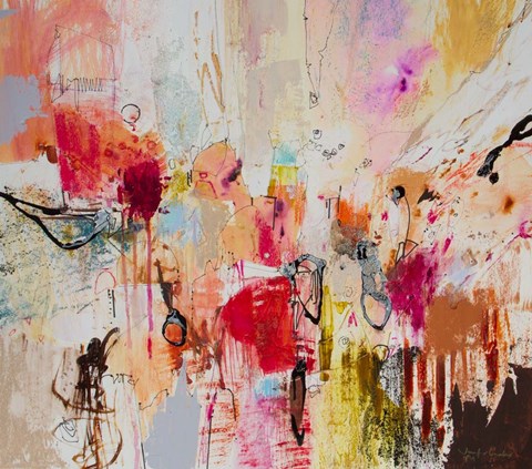 Framed Red and White 5 Print