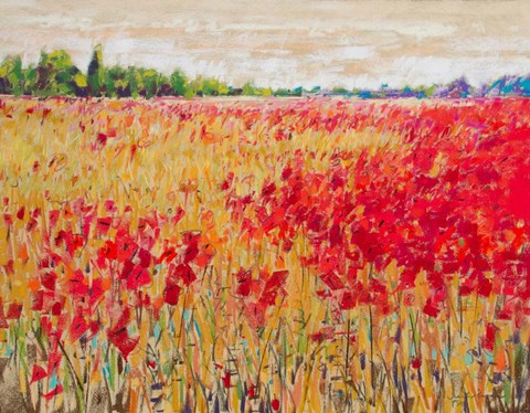 Framed Corn and Poppies XVI Print