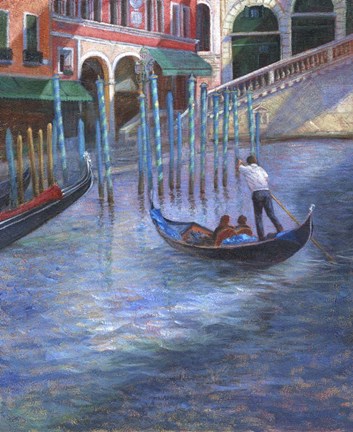 Framed Venice Water &amp; Gondola Print