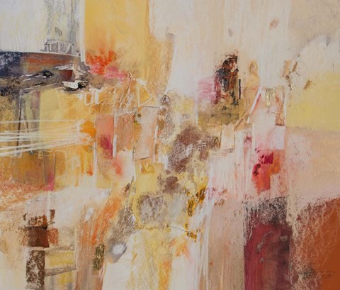 Framed Yellow and Gold Leaf 1 Print