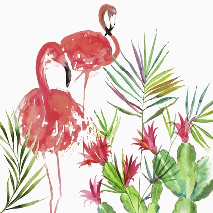 Framed Flamingo Pairing Print