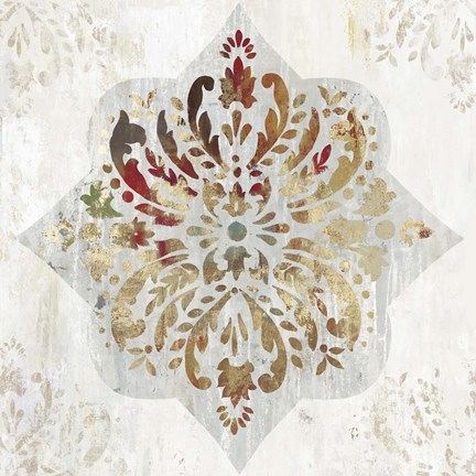 Framed Red Medallion Print