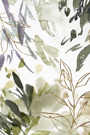 Framed Flourishing Green I Print