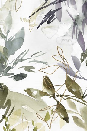 Framed Flourishing Green III Print