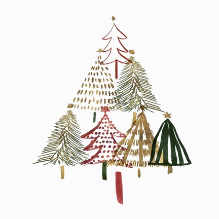 Framed Pine Trees I Print