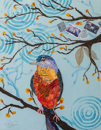 Framed Bunting on Blue 2 Print