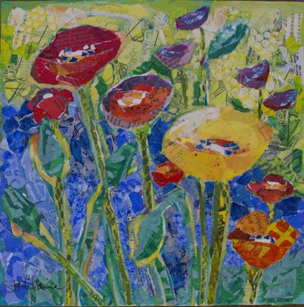 Framed Field of Poppies Print