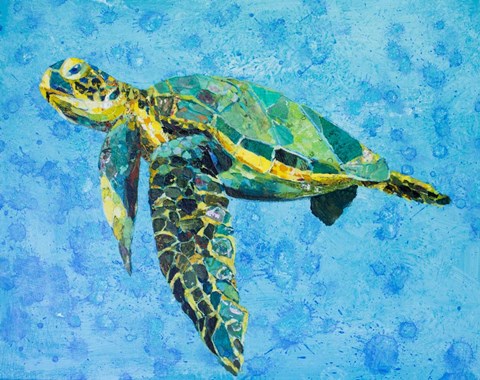 Framed Floating Sea Turtle Print