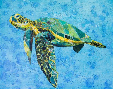 Framed Floating Sea Turtle Print