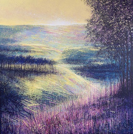 Framed Trees On The Hill At Sunset Print