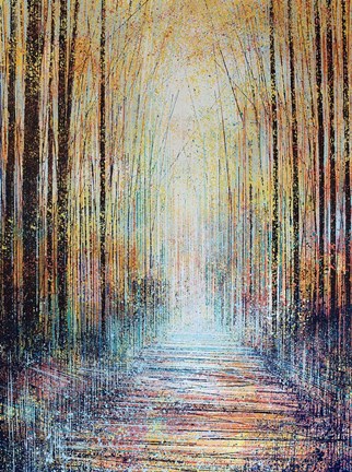Framed Pathway To Autumn Print