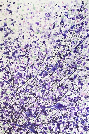 Framed Abstract Floral - Ultra Violet and White Print