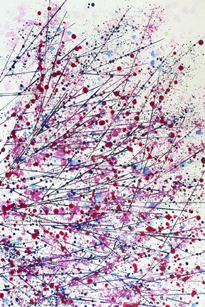 Framed Abstract Floral - Magenta, Fushia and White Print