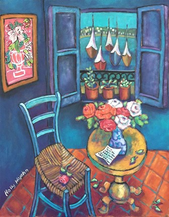 Framed Quiet Corner in Collioure Print