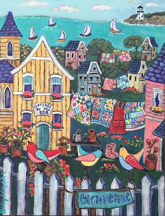 Framed Charming Cambria by the Sea Print