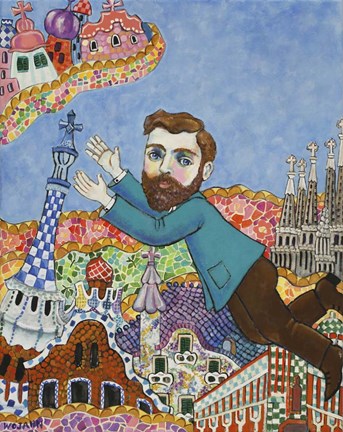 Framed Gaudi Barcelona No Script Print