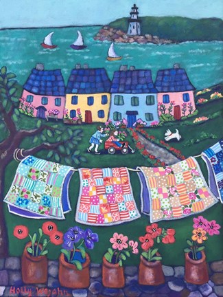 Framed More Cottages and Quilts Print