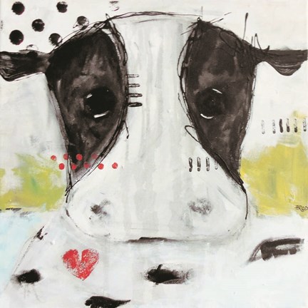 Framed Whimsy Cow II Print