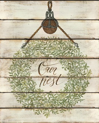 Framed Our Nest Wreath Print